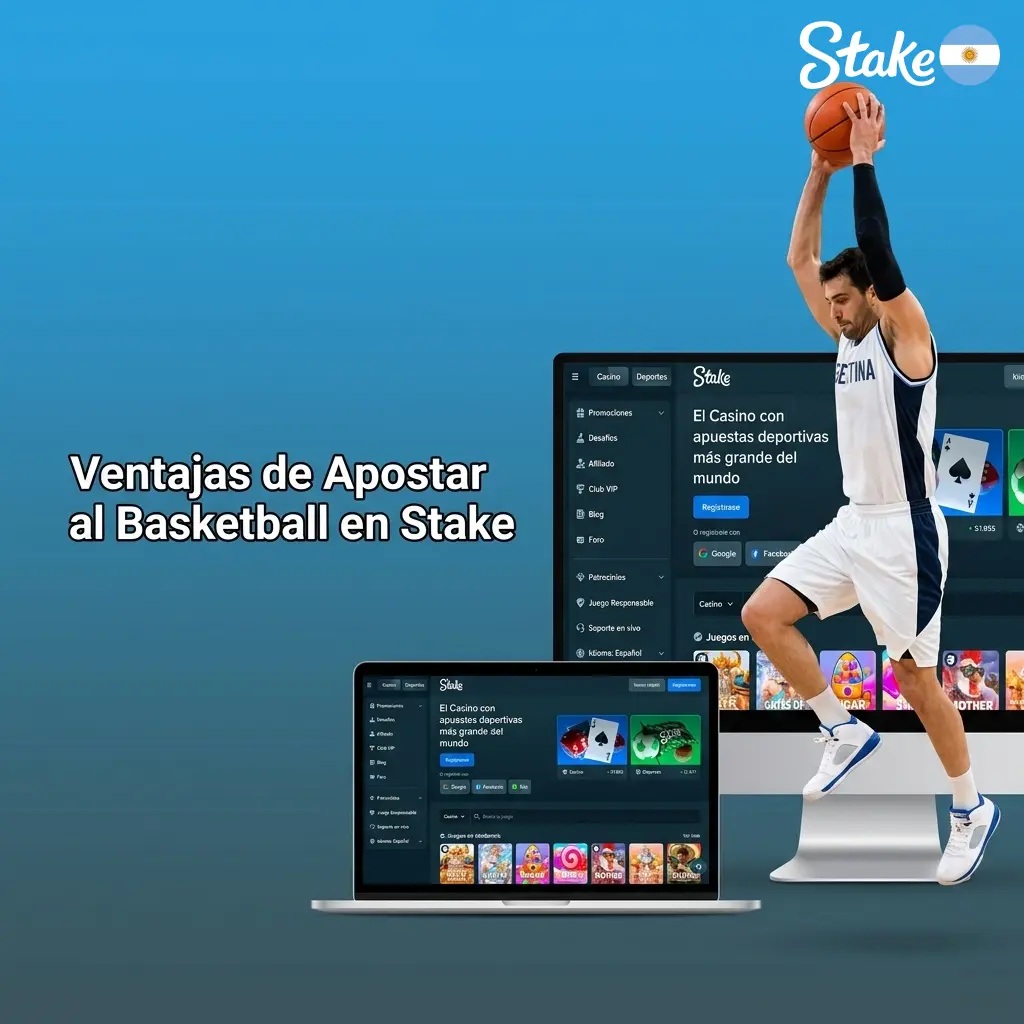 Ventajas de apostar al basketball en Stake: ligas, mercados en vivo, player props y pagos en ARS o cripto.